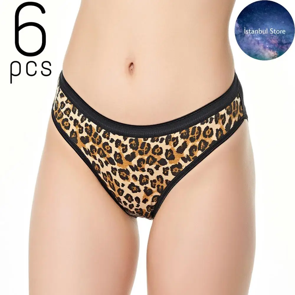 Женские трусики 6 шт. мягкие однотонные в полоску сексуальное нижнее белье