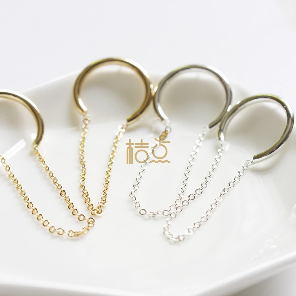 2 шт (одна пара) Открытое кольцо серьги в поисках пост компонент