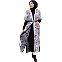 2 piece womens set leopard patterned knitwear maxi turtleneck dress and maxi cardigan long sleeve turkey muslim fashion 2021