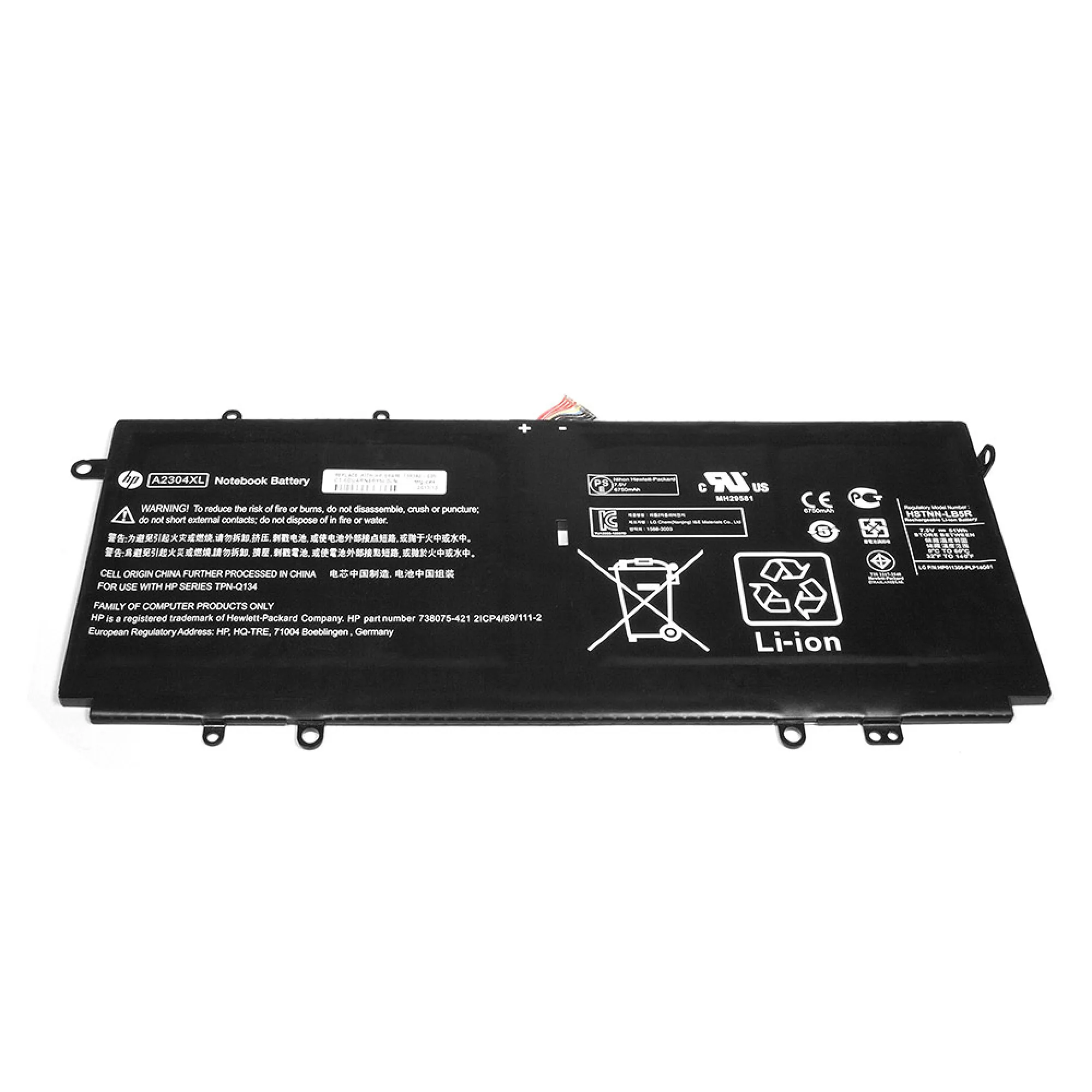 Аккумулятор (батарея) для ноутбука HP Chromebook 14-q011sa (14-G1) 7.5V 6750 mAh. PN: A2304XL ORIGINAL |