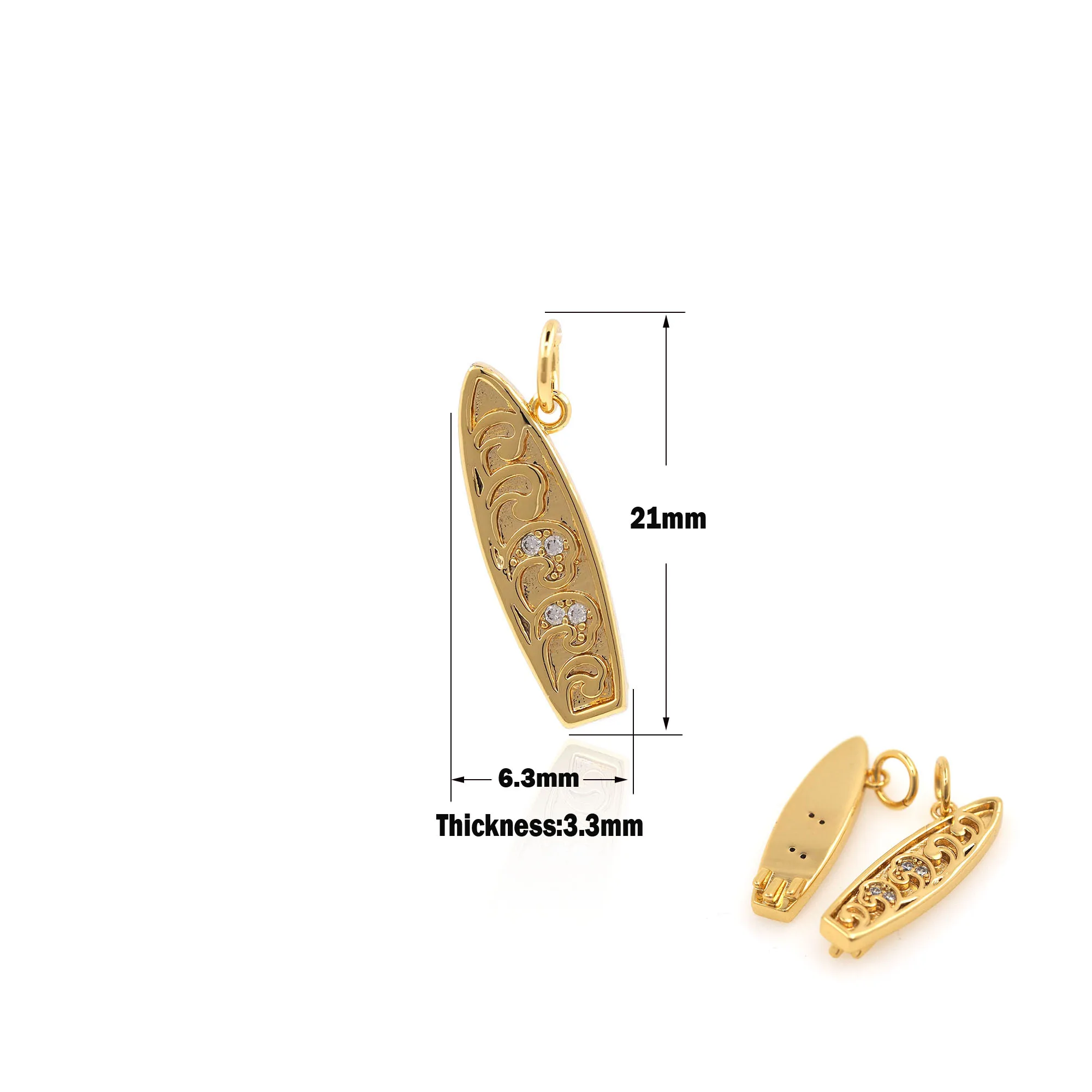 

Charm Cubic Zirconia Skier Skier Copper Gold Plated Pendant Jewelry Making DIY Handcraft Jewelry Supply Find