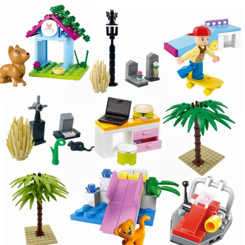 Набор строительных блоков City MOC для детей зеленые фигурки растений аксессуары