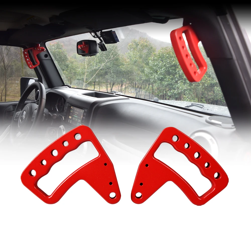 

Красные передние и задние ручки захвата салона автомобиля для 2007-2018 Jeep Wrangler JK JKU, алюминий, 2 шт.