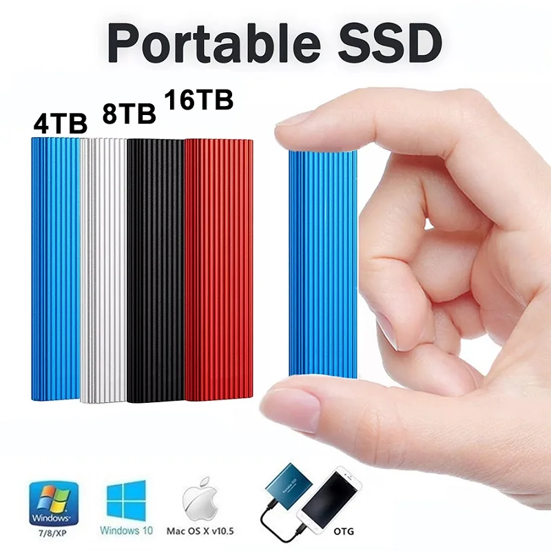 16 ТБ оригинальный SSD Внешний жесткий диск 8 4 3 1 высокоскоростной USB HDD устройство