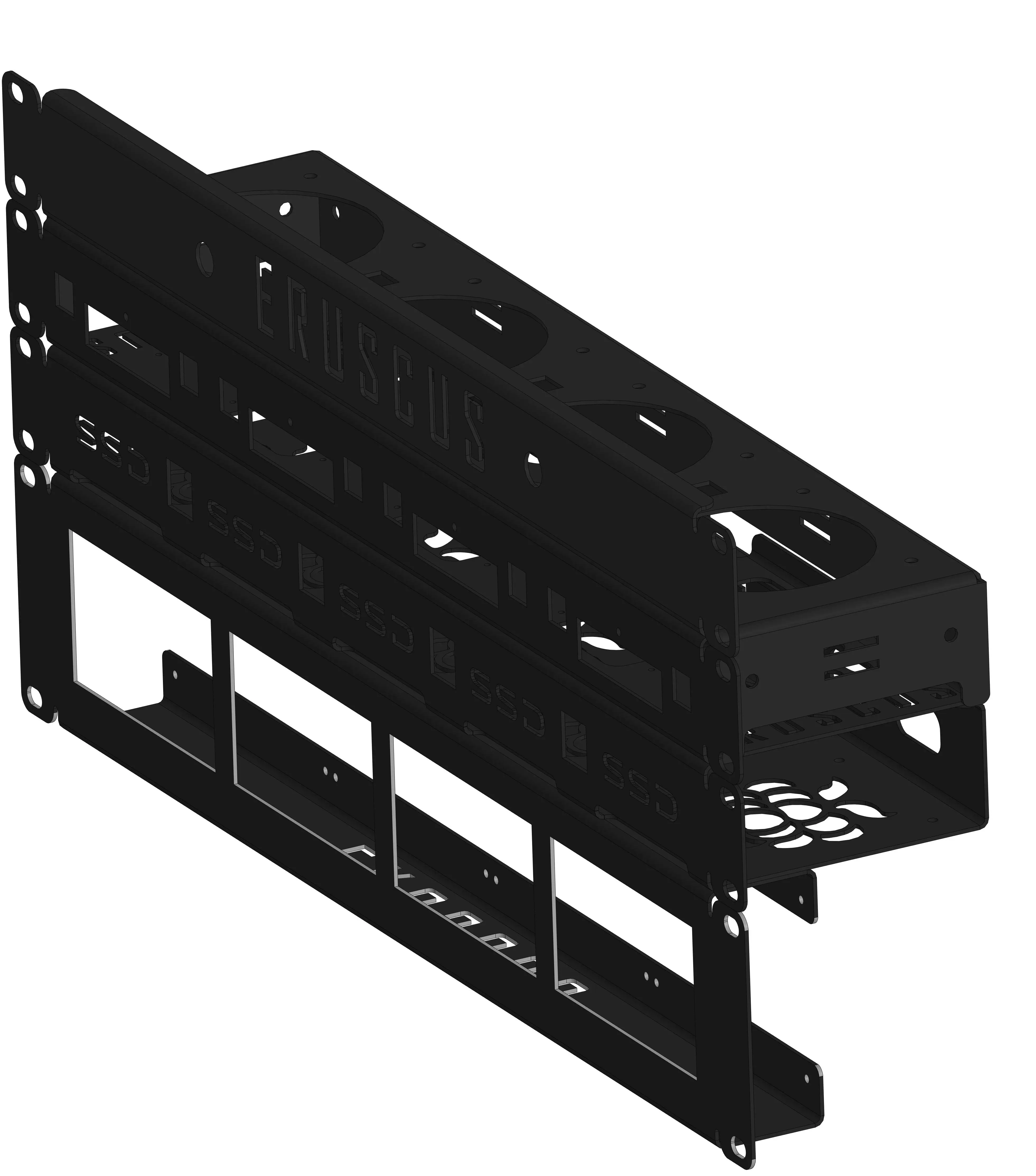 RACK панель ERUSCUS SSD 19" 1U для Raspberry Pi |