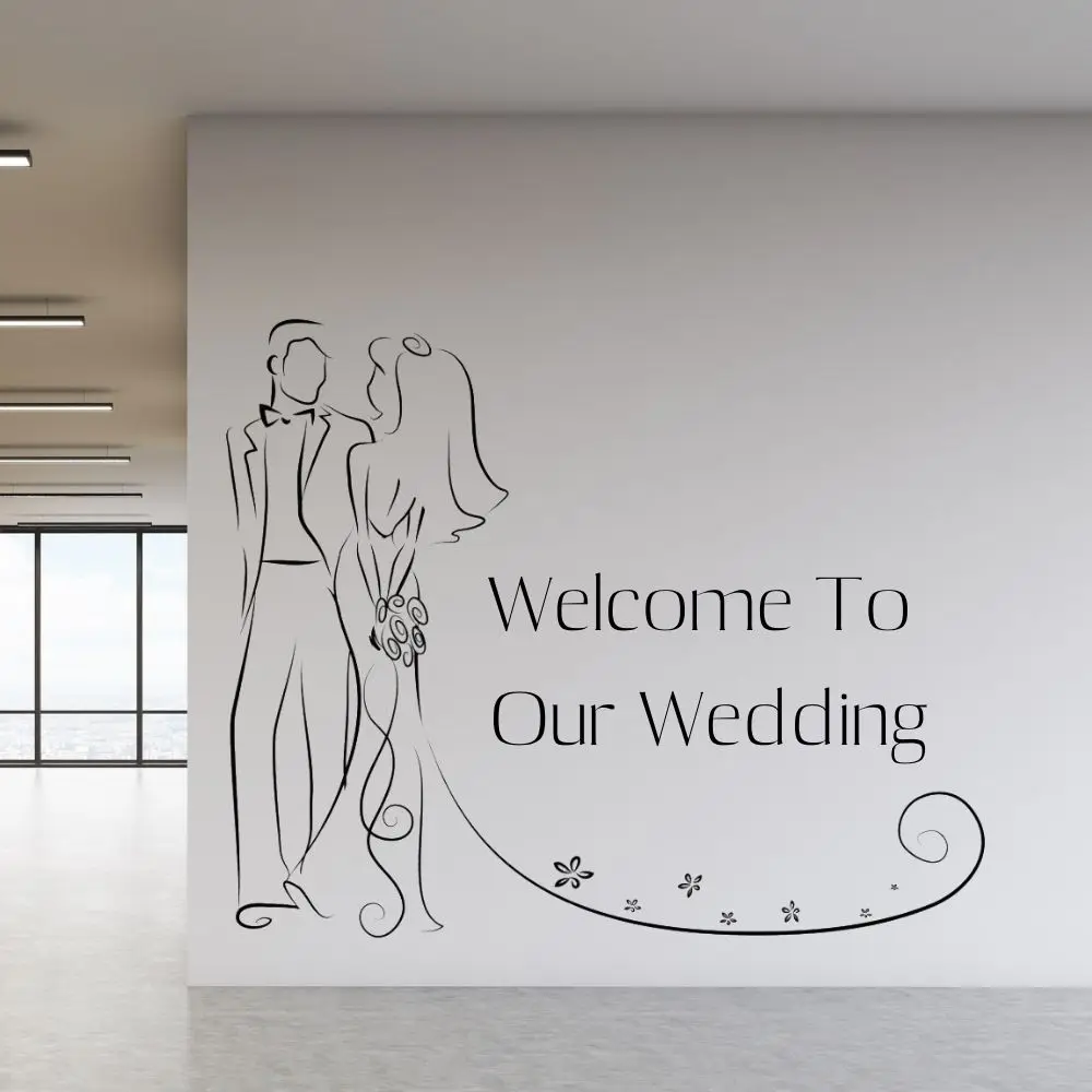 

Добро пожаловать в наш свадебный парный настенный стикер наклейка Свадьба стикер домашняя спальня настенный Декор A00588