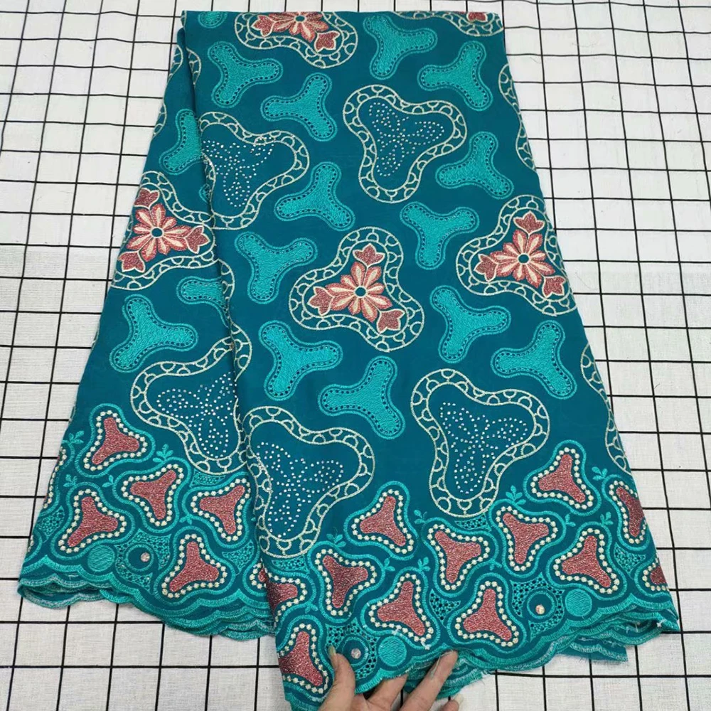 

African Bride Dry Cotton Nigerian Swiss Voile Lace In Switzerland Embroidery Dubai Fabric For Dress 5 Yards