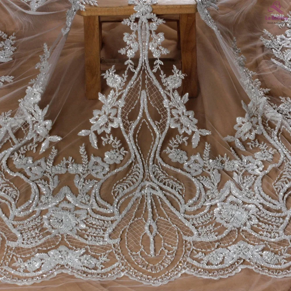 La Belleza, новинка, свадебное платье, кружевная ткань, дизайн, кружево, Серебряное золото, расшитое бисером, кружевная ткань, Кристальное кружево, 1 ярд