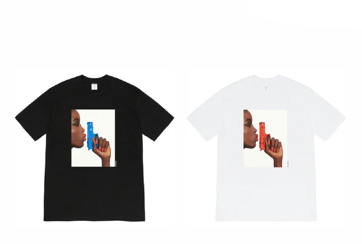 

21SS Water Pistol Tee tshirt Mens Black And White cotton T-shirts Summer Skateboard Tee men women Skate Tshirt