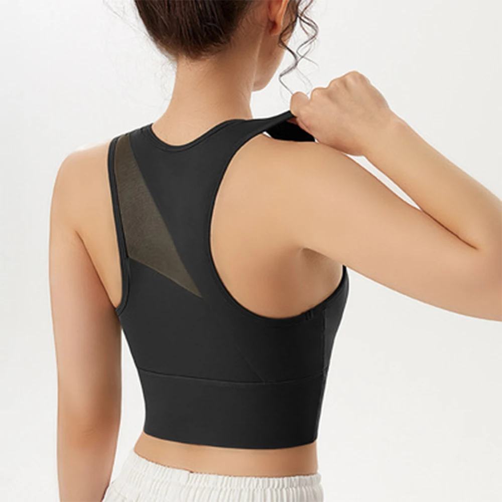 

Sexy Mesh Beautiful Back Sports Underwear Women's Professional Fitness Running Outside Wear Yoga Clothes Shockproof Gather Bra