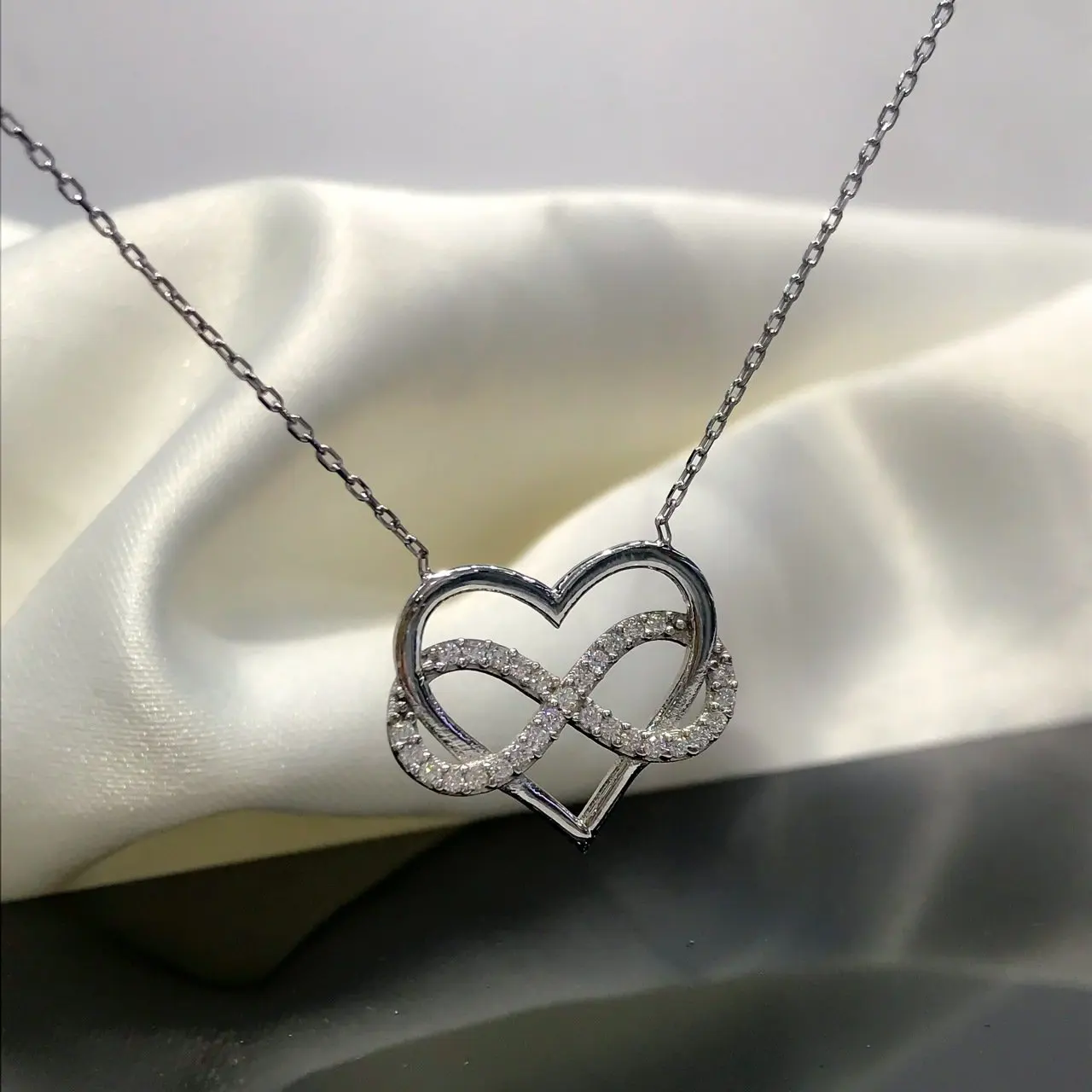 Сердце Бесконечность Золото Модель серебряное ожерелье от AliExpress RU&CIS NEW