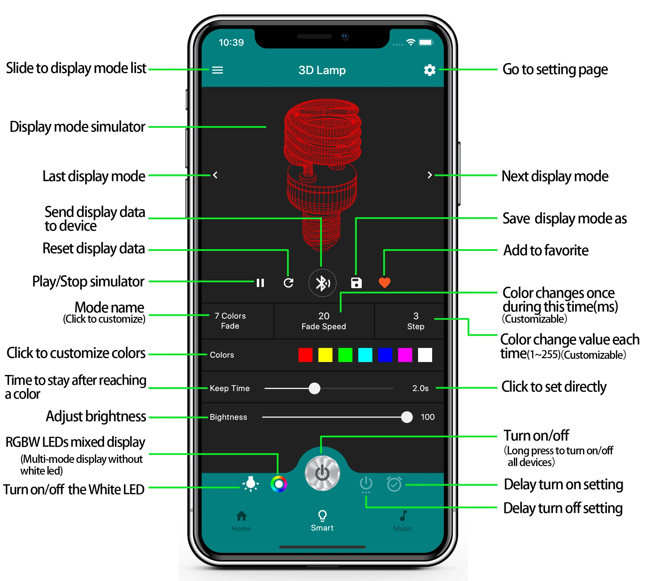 3D иллюзионная лампа в форме сердца ночсветильник с музыкой и синхронизацией