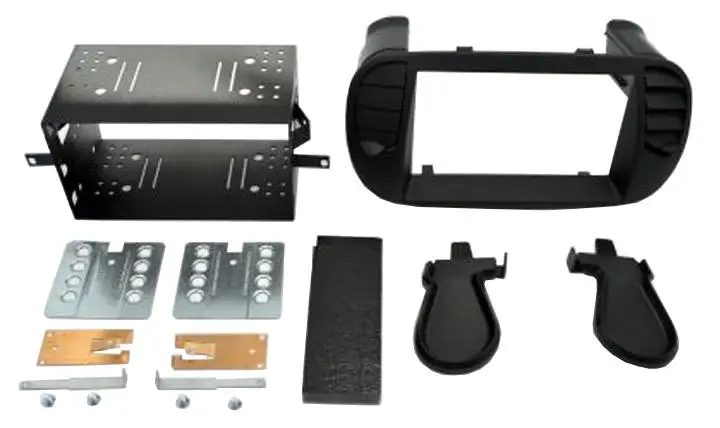 COMPATIBILE Fiat 500 (2007-2016) пластина фасции 2 DIN комплект (черный)-Mascherina nera opaco [2007-2016] |