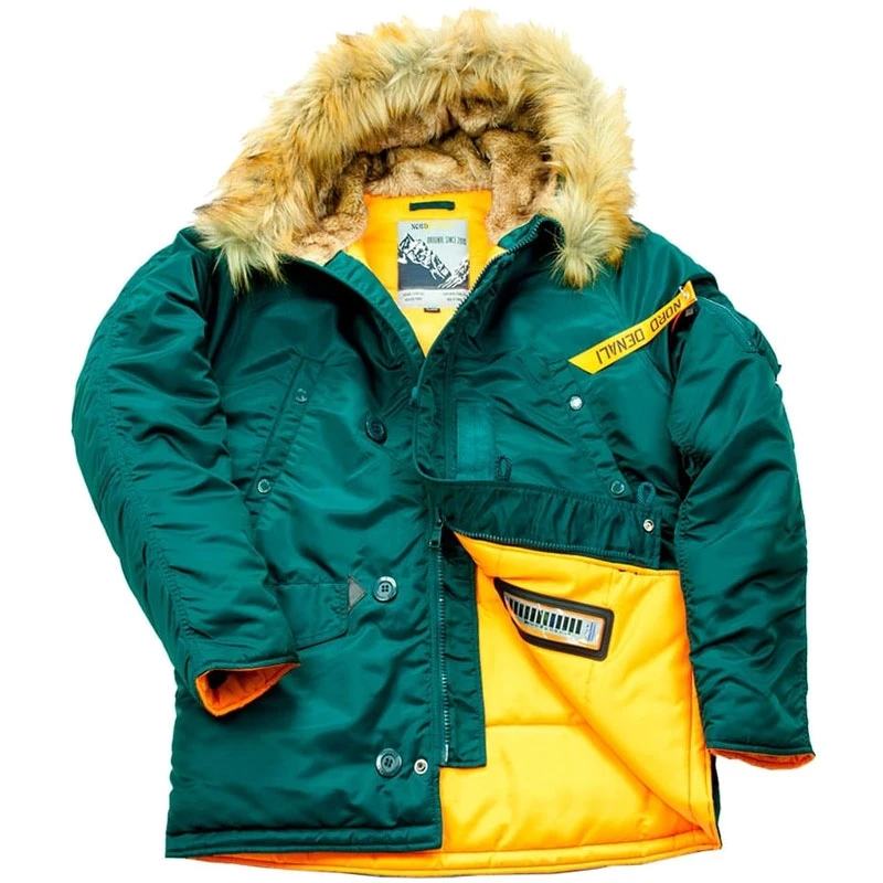 Куртка аляска укороченная Nord Denali Husky Short (dark petrol/orange) | Мужская одежда