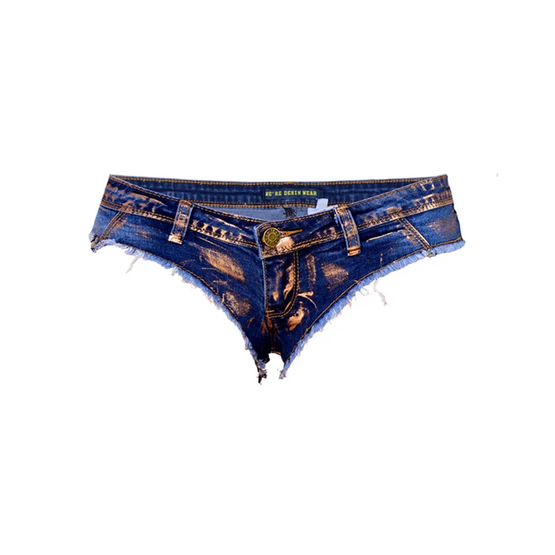 Женские летние джинсовые мини-шорты с заниженной талией сексуальные микро-шорты