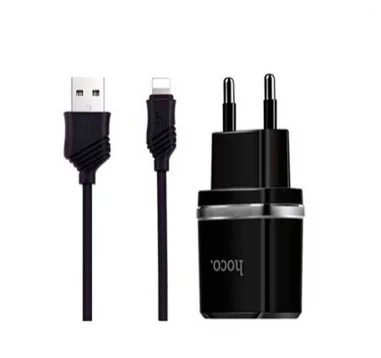 Cетевое зарядное устройство Hoco C12 2хUSB 2.4A + кабель Lightning|Комплекты аксессуаров для
