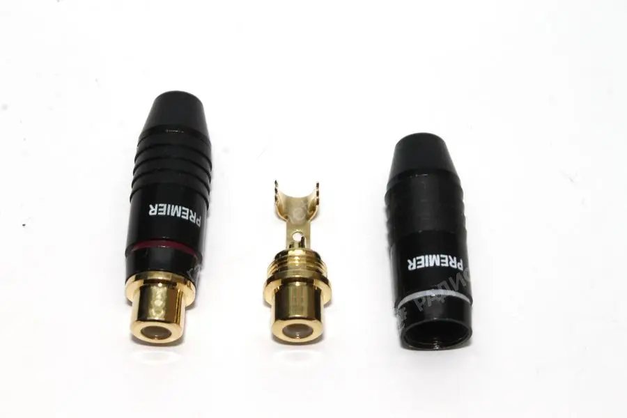 Разъем RCA(G) metall gold/black Premier (Nakamichi) под пайку
