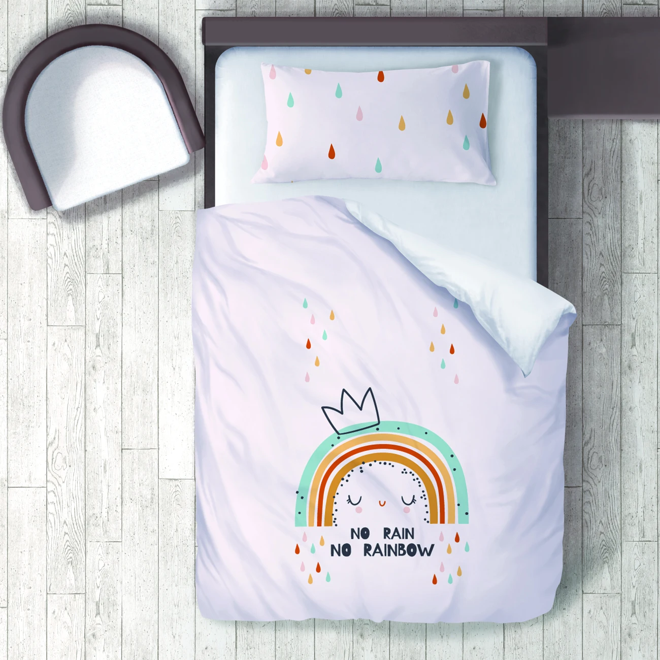 

Duvet Cover Set Bedding Set Pillow Case for Baby and Kids Room 3D Printed Colorful Raindrops Model 234