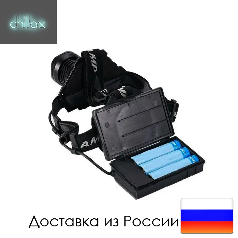 Светодиодный мощный налобный фонарь с встроенным аккумулятором головной