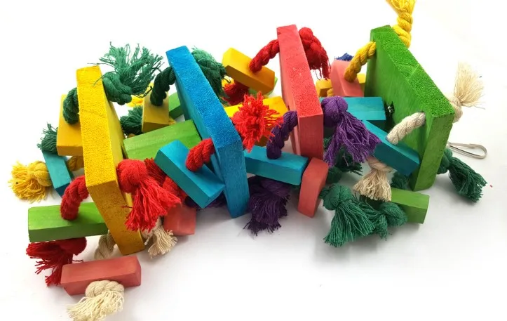 Лучшие блоки узлы африканский серый Амазон какаду попугай Ара игрушка CA|Игрушки