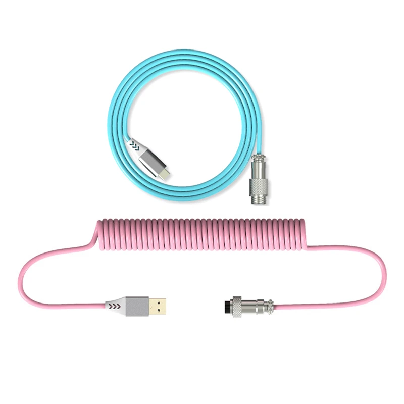 Механическая клавиатура Coiling авиационный разъем USB-клавиатура типа C USB-кабель