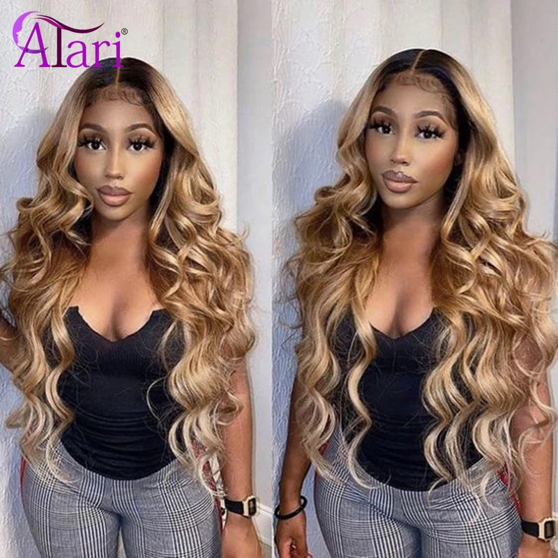 30 дюймов объемная волна Синтетические волосы на кружеве парик Мёд Цвет 1B 27