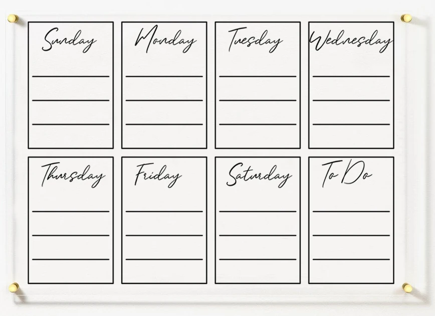 

Habit Tracker Planner Chart GOLD Text Board For Wall Family Command Center Dry Erase Board Acrylic Calendar Minimalist Office