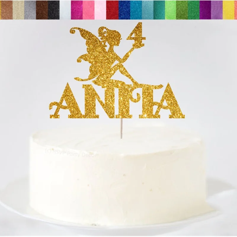 

Персонализированный Топпер для торта с любым именем и возрастом, персонализированный Топпер для торта с изображением феи, сказочный Топпер...