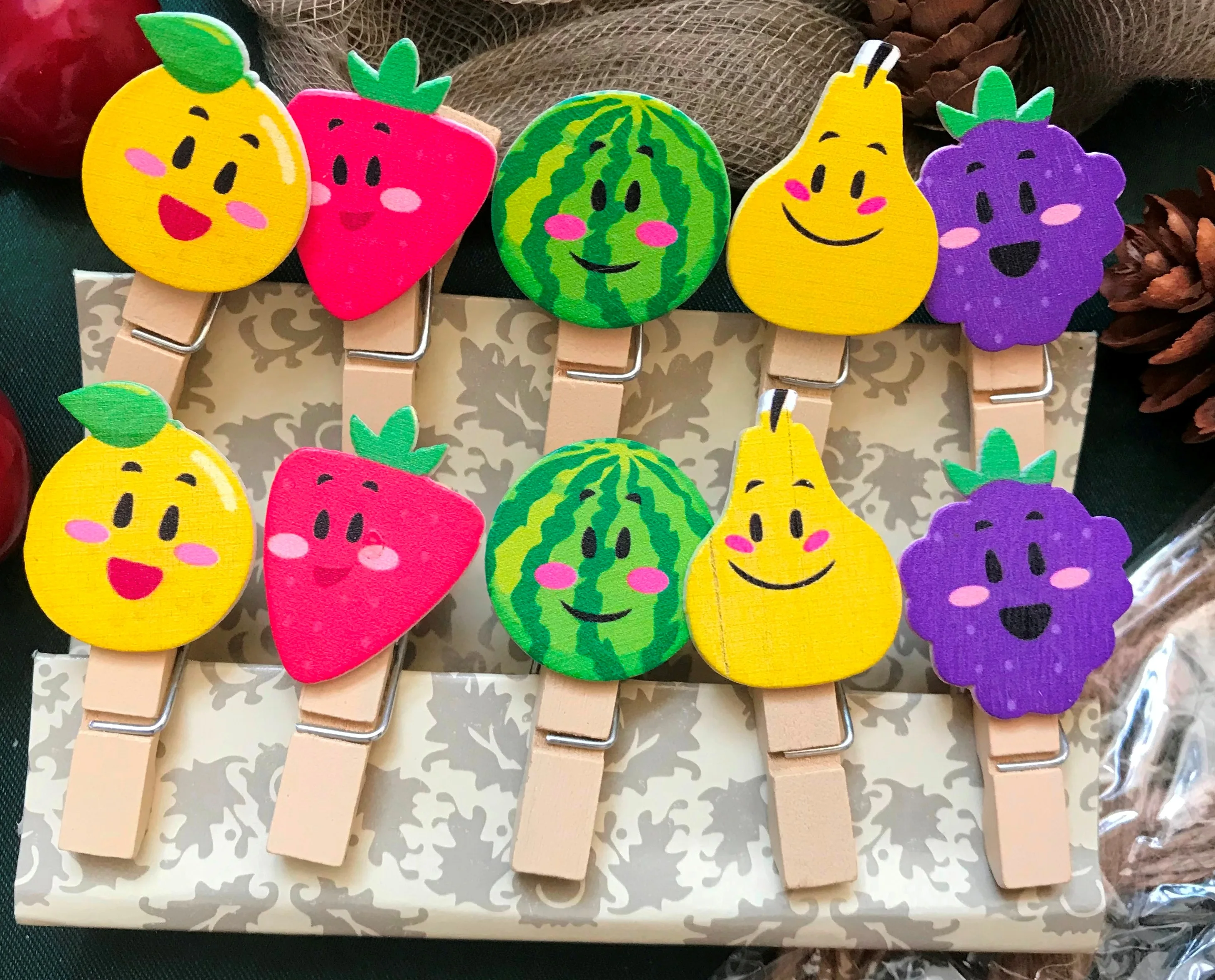 120 шт. фрукты деревянные зажимы для фото прищепка искусство рисования картин