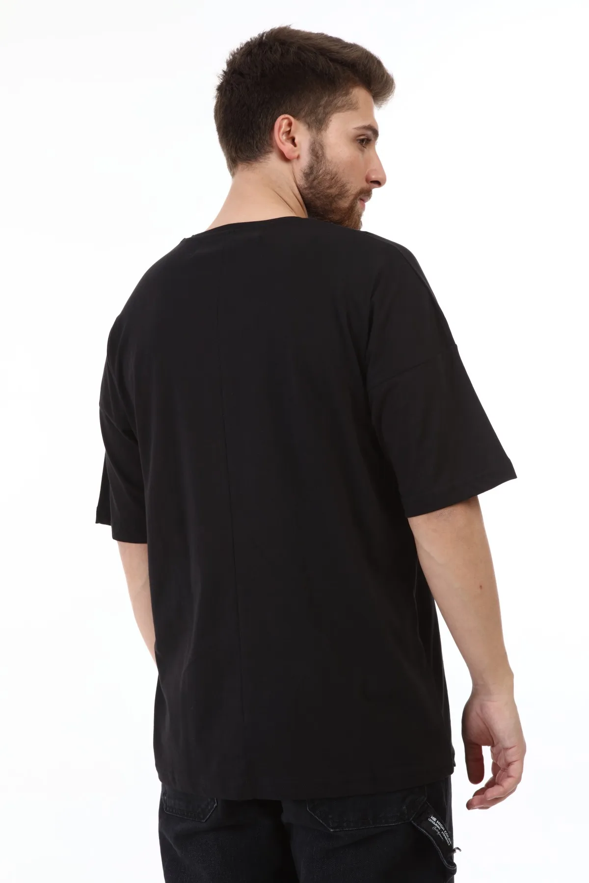 

Men's Smile Face Printed Oversize T-shirt 2021 New Season Black