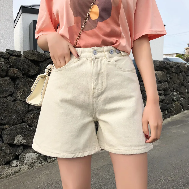 

Women's Denim Shorts Classic Vintage High Waist Blue Wide Leg Female Caual Summer Ladies Shorts Jeans For Women