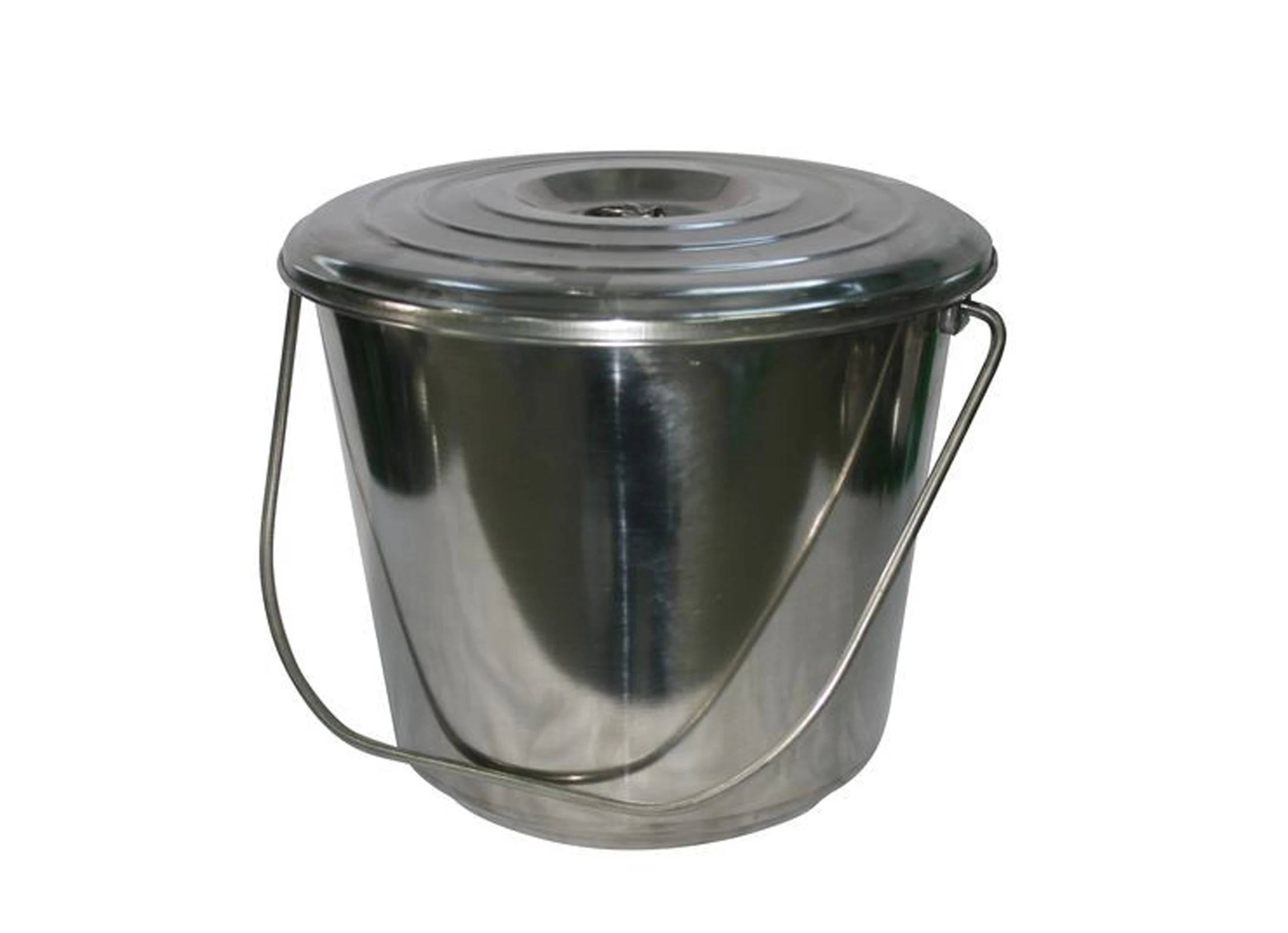 Ведро 12 литров нержавейка с крышкой МН-192/А Индия полированное |