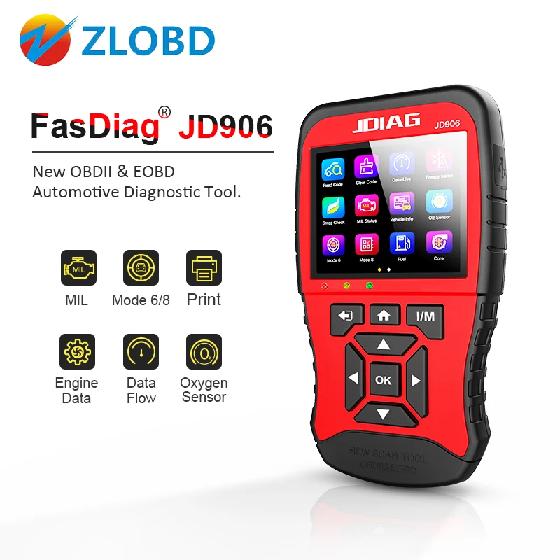 JDiag JD906 Профессиональный Автомобильный сканер obd2 автомобильный диагностический