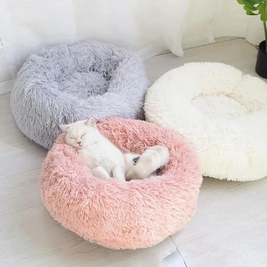 Кровать для собаки кровать кошки длинная плюшевая мягкая питомца Конура Круглый