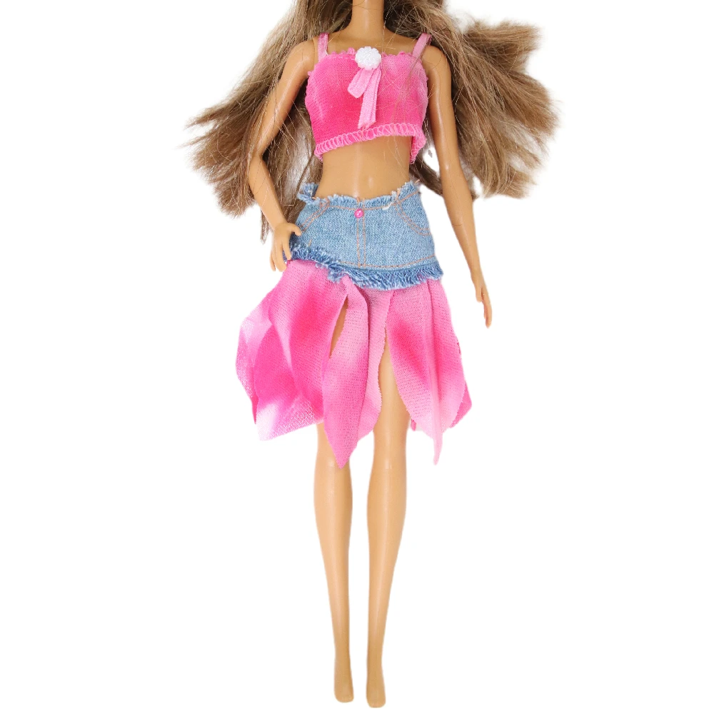Fashion Red Tops Dress Outfit Suit Sets for Barbie BJD FR SD Doll Clothes Role Play Accessories Toys for Girl