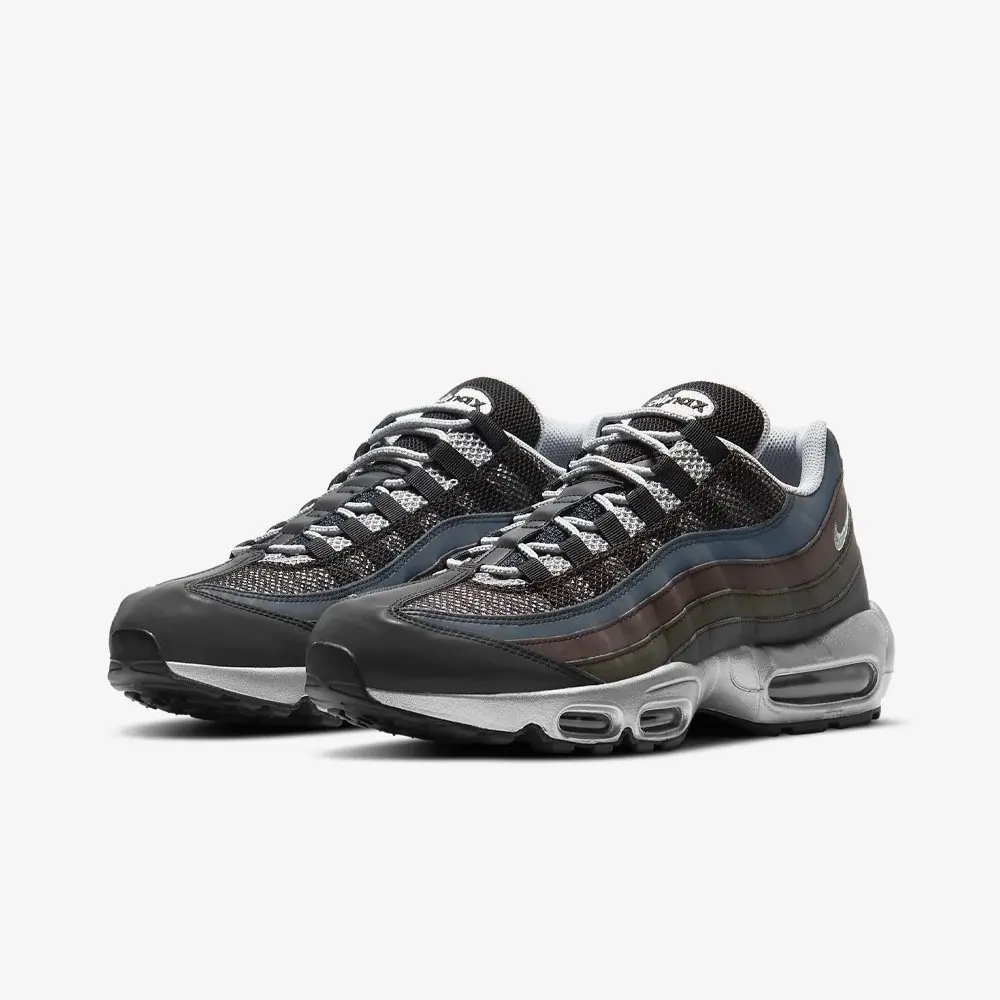 Оригинальные мужские спортивные туфли Nike Air Max 95 PRM цвет металлик серебро