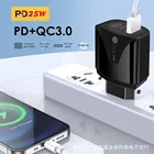 Зарядное устройство USB Type C, 25 Вт, быстрая зарядка 3,0 QC PD, быстрое зарядное устройство 20 Вт для iPhone 12, Samsung, Xiaomi, настенные зарядные устройства