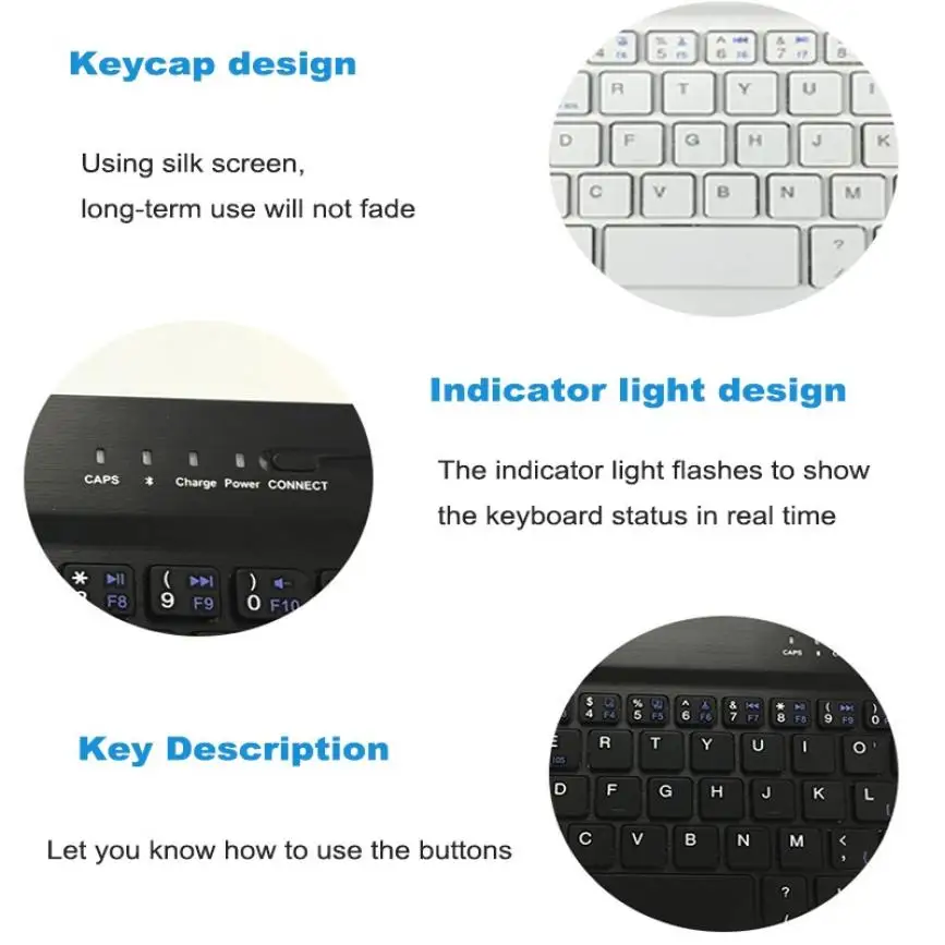 

Universal Wireless Keyboard Mini Bluetooth Keyboard for iPad iPhone Tablet Laptop Smartphone Ultra-Thin Portable Keyboard For PC