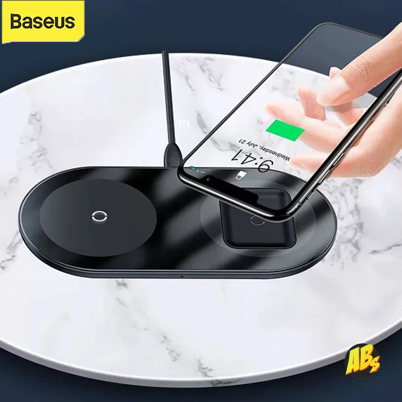 Baseus беспроводная зарядка Simple 2in1 18W для телефона iPhone iPad быстрая оригинал зарядное
