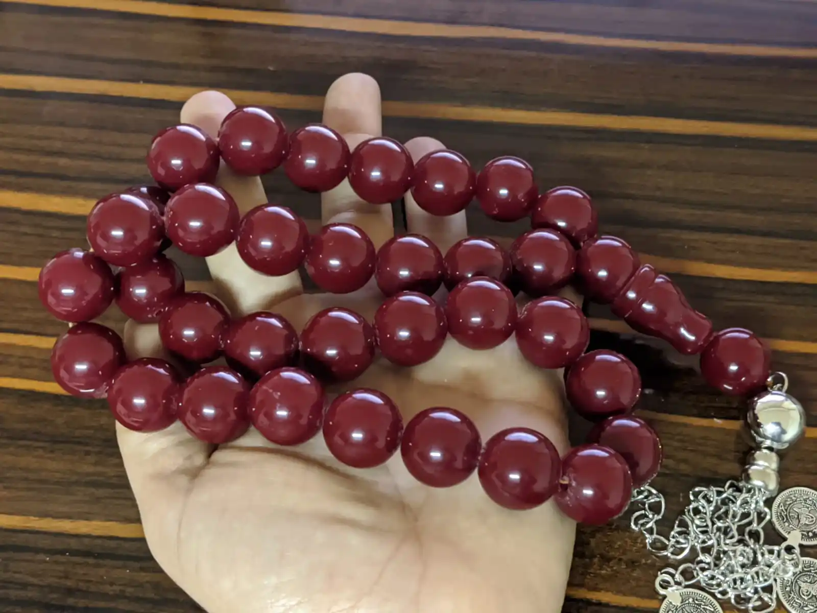 Tasbih Ottoman Faturan German Cherry Amber Sandalous Misbaha Rosary Free Shipping