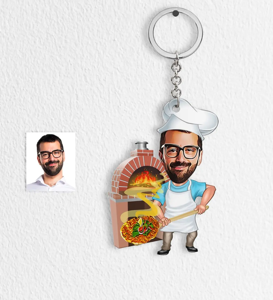

Персональный мистер кебаб магазины мультфильм Keychain-1