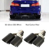2 x 63mm Inner Car Exhaust Muffler Pipe Double Holes Tips Pipe for Universal Auto SUV Exhaust Tips