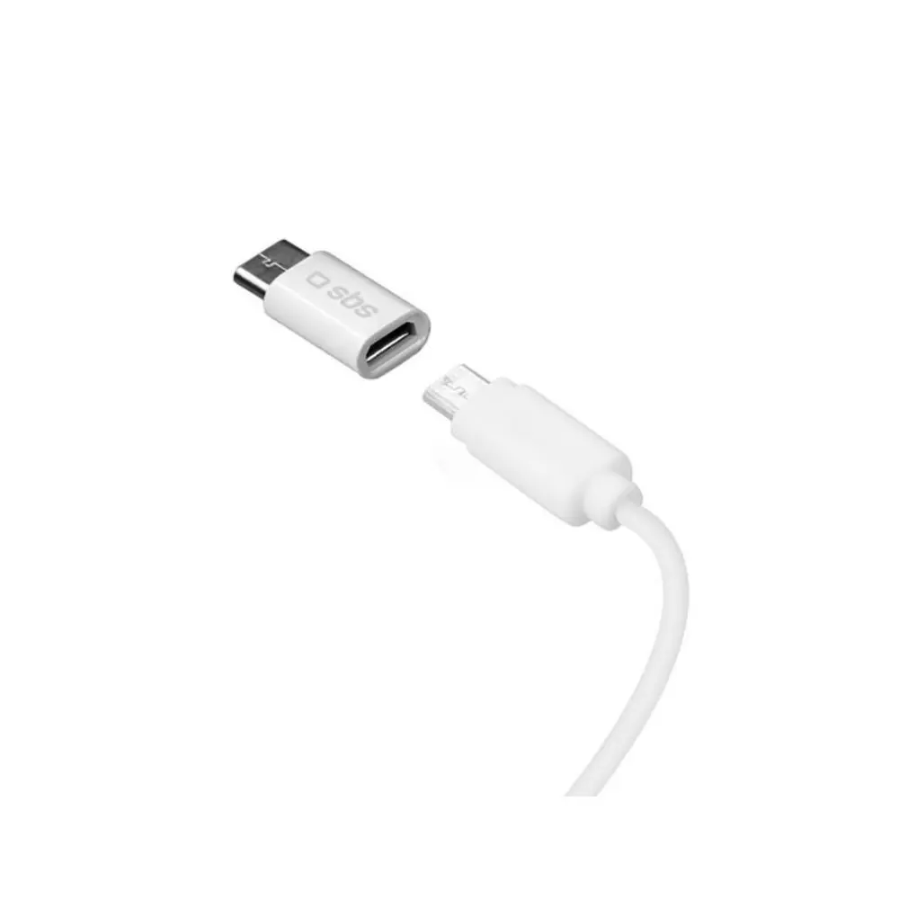 Адаптер SBS MicroUSB мама/USB Type C папа белый (TEADAPTC)|Зарядные устройства для телефонов| |