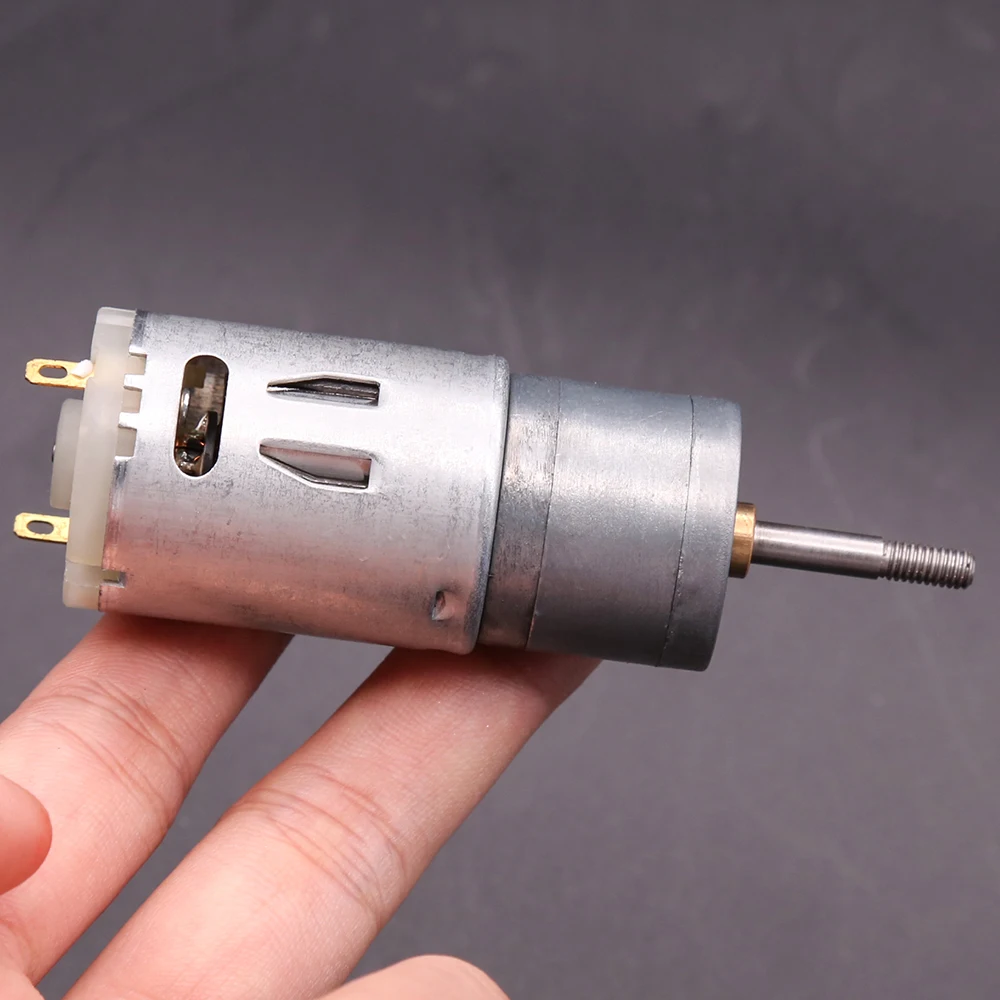 ZGA25B-385 1:20 редукторный двигатель 25 мм, цельнометаллический редукторный двигатель, 6-24 В постоянного тока, большой крутящий момент, резьбовой вал 5 мм