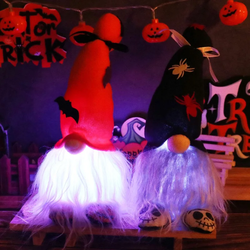

Happy Halloween Faceless Doll Night Light Halloween Ornaments Decor For Home Bar Party Trick Or Treat Horror Party Toys Gifts