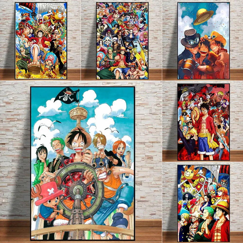

Japanese Anime One Piece Canvas Painting Wall Art Luffy Character Poster Prints Pictures for Living Room Home Decoration Cuadros