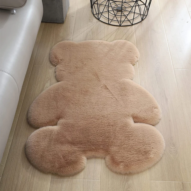 

Antiskid Super Soft Bear Rug Carpet Modern Living Room Bedroom Mat Fluffy Decor Rugs Wool Mat Five Colors Children Doormat