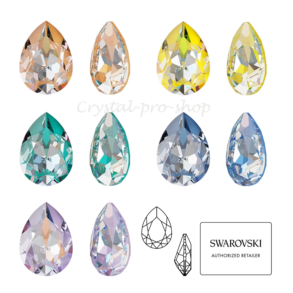 DeLite необычный камень 18x13 (мм) Кристалл от Swarovski каплевидные капли лаковые Стразы |