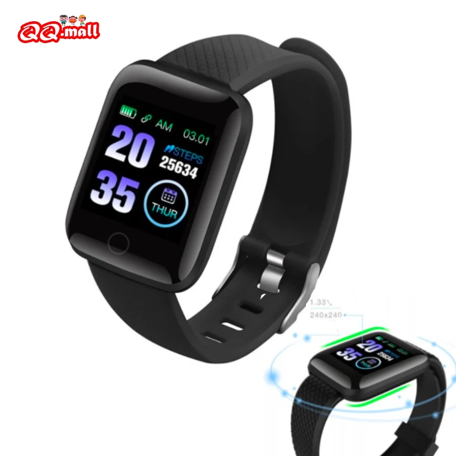 

116 Plus Smart Watch With Charger Sports Heart Beat Blood Pressure Bluetooth Steps Smart Swimming Watches IP67 Water Dust Proof