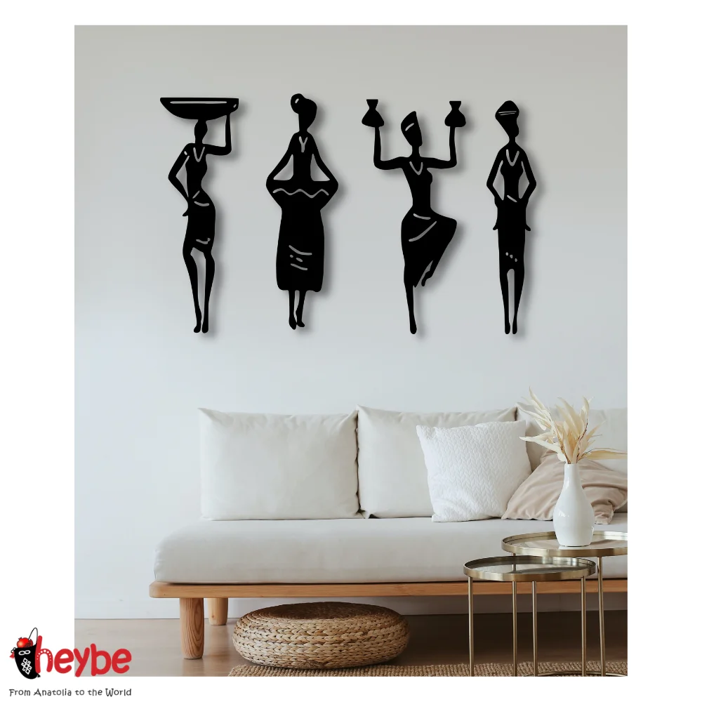 Африканские женщины Деревянный декор стен Живопись Портрет Гостиная Спальня